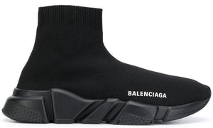 Balenciaga Speed ​​2.0 Lt جزء علوي محبوك باللون الأسود مع نعل مطاطي