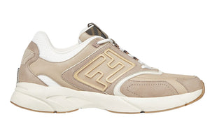 Fendi faster training shoes Beige nubuck leather low-top shoes - GO BOST