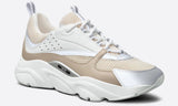 Dior B22 Cream Technical Mesh with Beige and White Smooth Calfskin - GO BOST