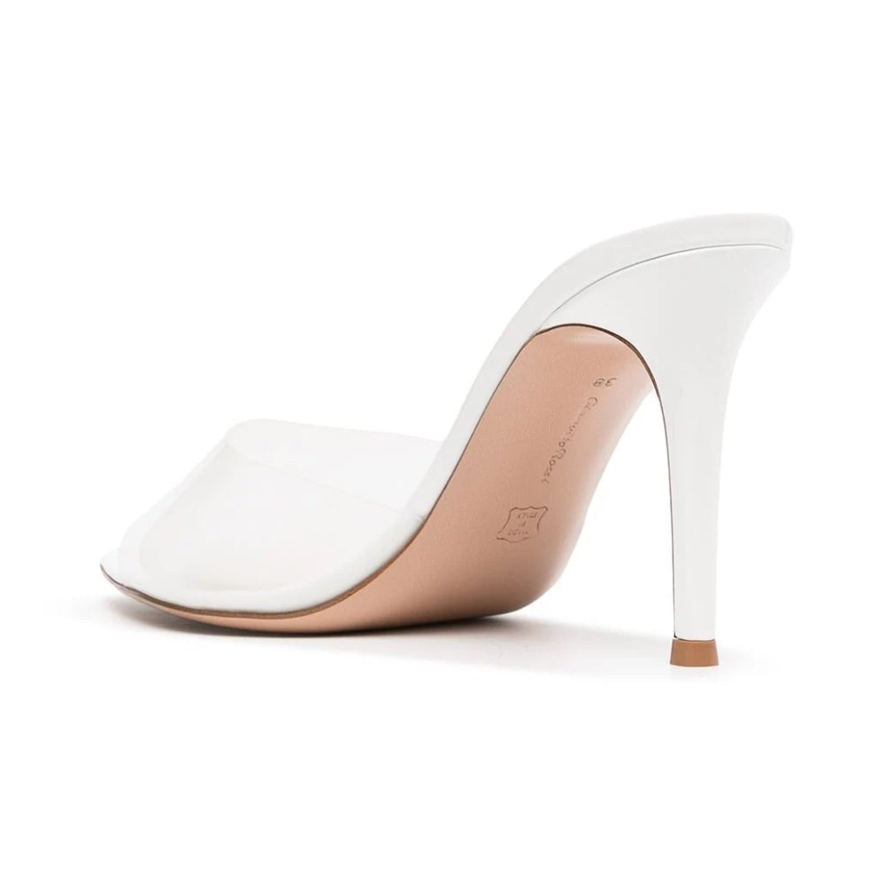 Gianvito Rossi Elle 85mm open-toe mules "White" - DUBAI ALL STAR