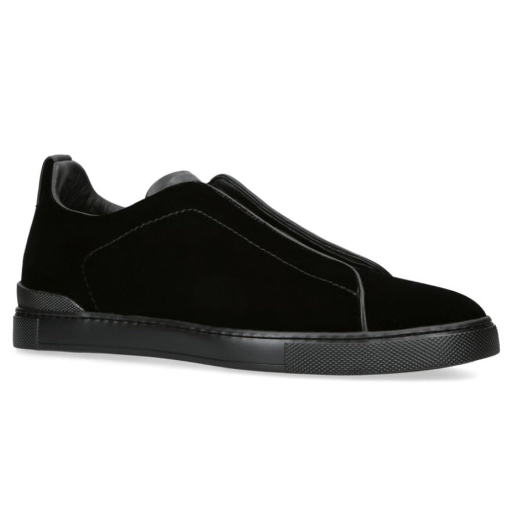 ZEGNA  Velvet Triple Stitch Sneakers "Black" - DUBAI ALL STAR