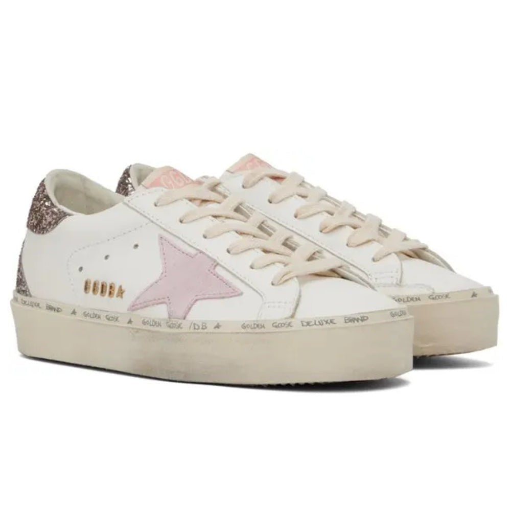 Golden Goose Hi Star 'White Antique Pink Glitter' - DUBAI ALL STAR