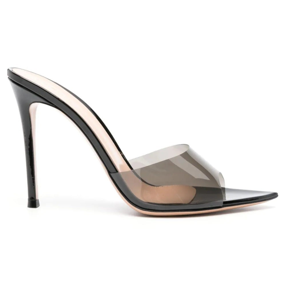 Gianvito Rossi Elle 85mm point-toe mules "Black" - DUBAI ALL STAR