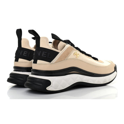 Chanel Velvet Calfskin & Mixed Fibers Sneaker 'Beige' - DUBAI ALL STAR