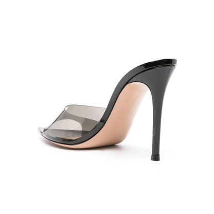 Gianvito Rossi Elle 85mm point-toe mules "Black" - DUBAI ALL STAR