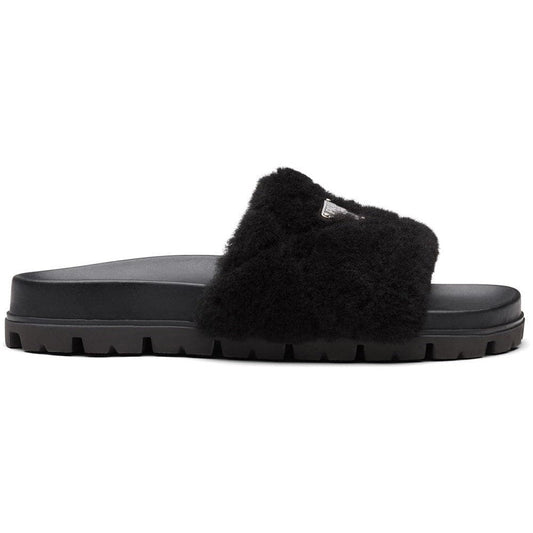 Prada shearling slides - DUBAI ALL STAR