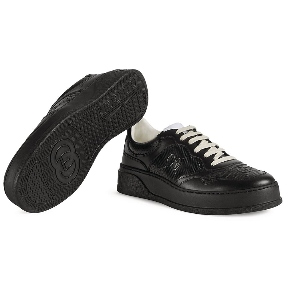 GUCCI Leather GG Embossed Sneakers "Black" - DUBAI ALL STAR