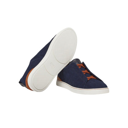 Zegna Cotton Denim Triple Stitch™ Sneakers "Blue" - DUBAI ALL STAR