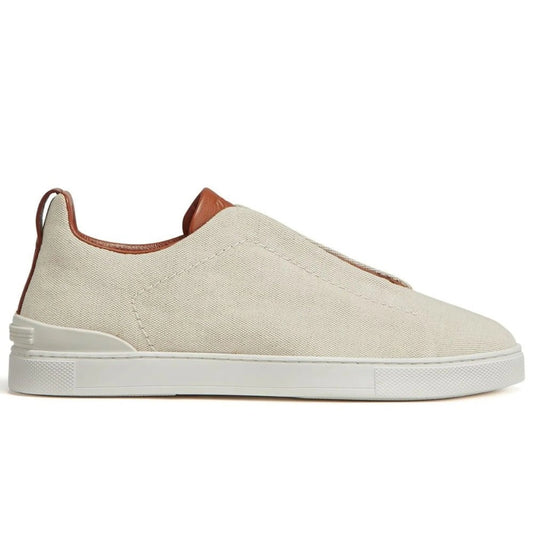 Zegna Triple Stitch canvas sneakers "Egg shell" - DUBAI ALL STAR