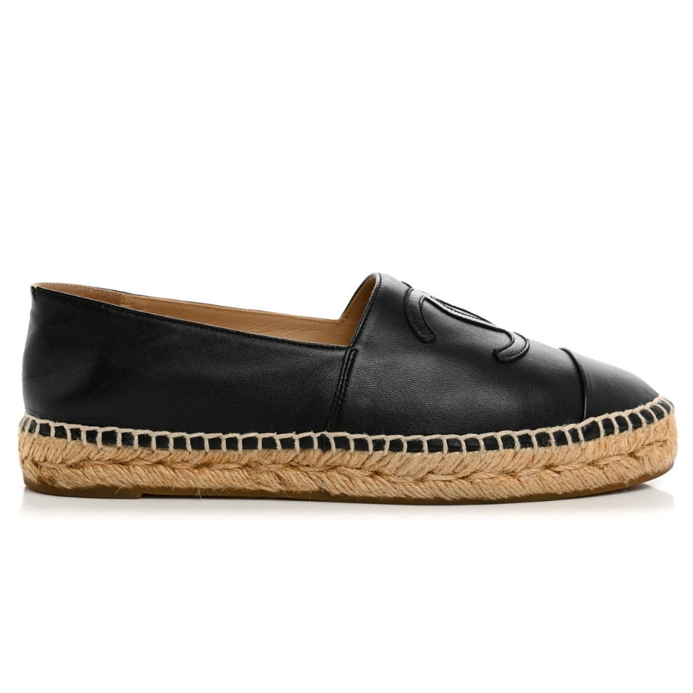 CHANEL Lambskin CC Espadrilles 38 'Black' - DUBAI ALL STAR