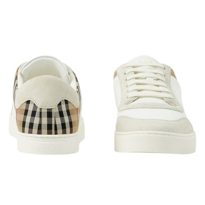 Burberry Check Panelled Sneakers 'Natural White Archive Beige' - DUBAI ALL STAR