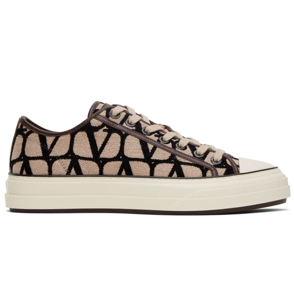 Valentino Garavani Beige & Black Totaloop Sneaker - DUBAI ALL STAR