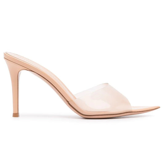 Gianvito Rossi Elle 85mm point-toe mules "Blush Pink" - DUBAI ALL STAR