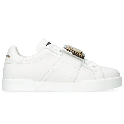 DOLCE & GABBANA  Leather Portofino Buckle "White" - DUBAI ALL STAR