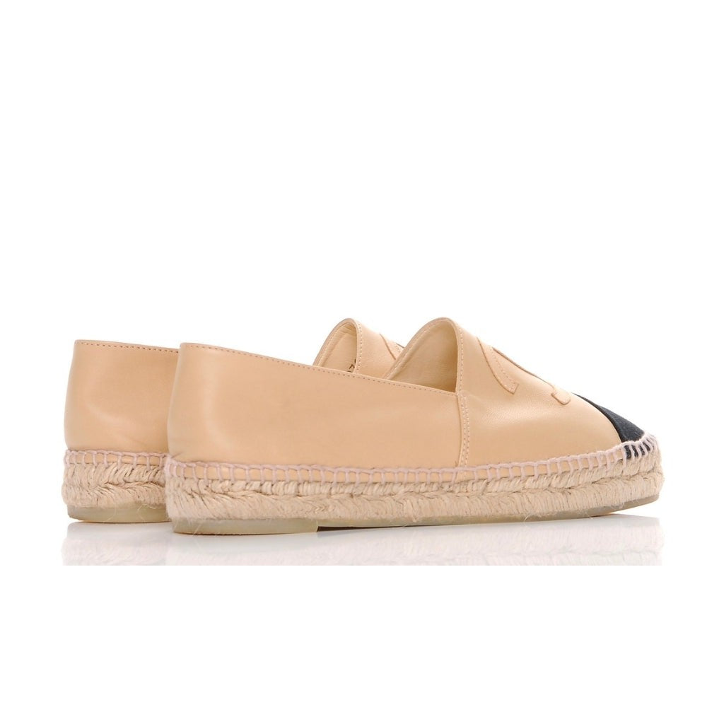 CHANEL Lambskin CC Espadrilles 40 'Beige Black' - DUBAI ALL STAR