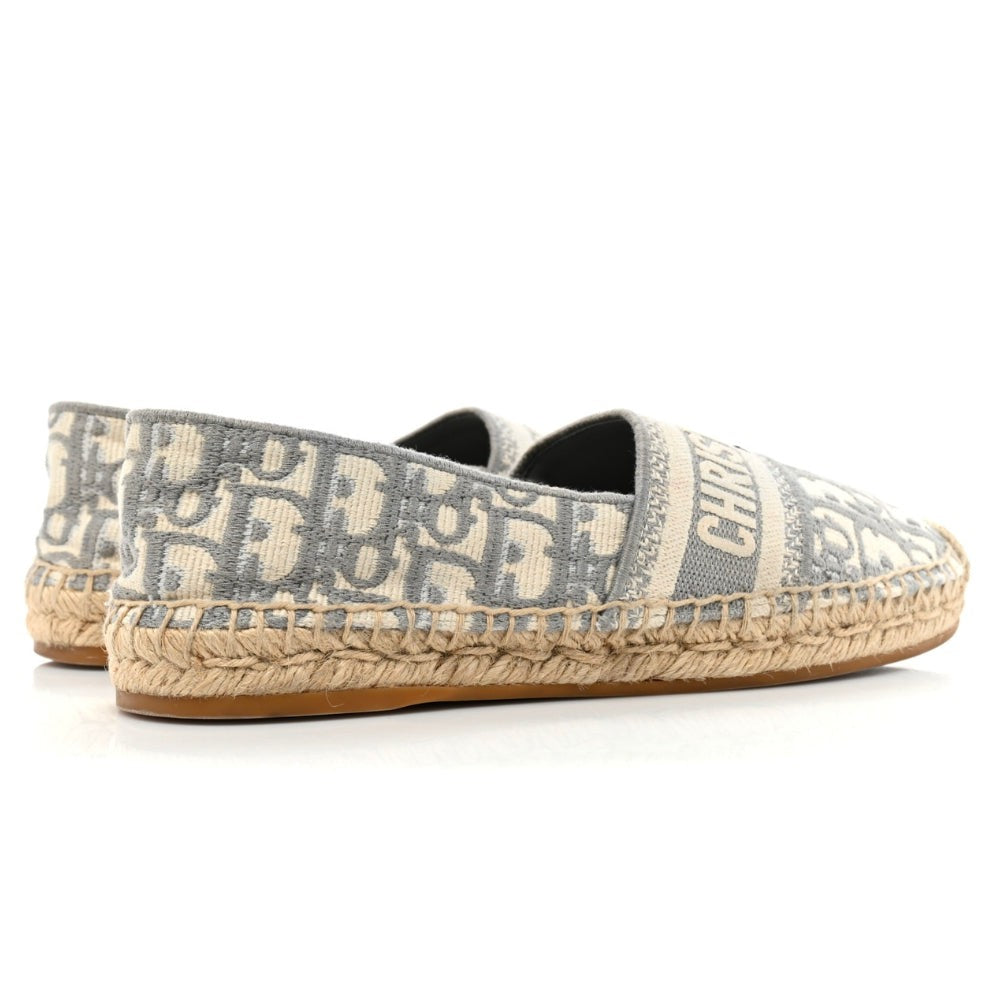 CHRISTIAN DIOR Oblique Embroidered Granville 15mm Espadrilles 37 Grey Stone - DUBAI ALL STAR