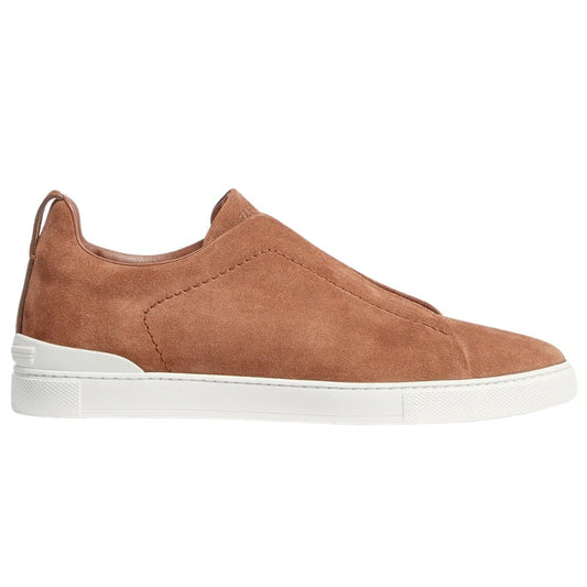 Zegna Triple Stich leather sneakers "Tobacco" - DUBAI ALL STAR