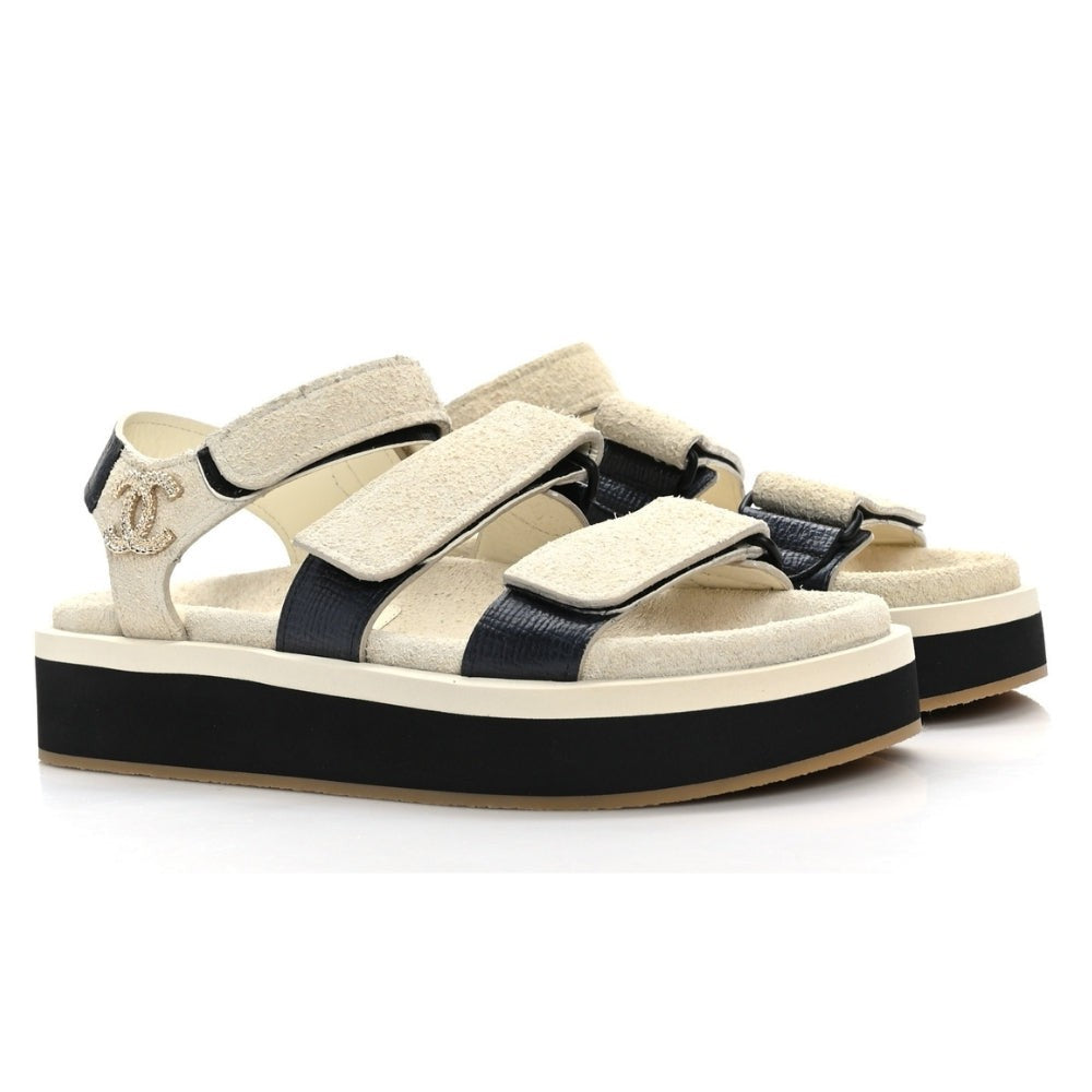 CHANEL Suede Calfskin Velcro "Ivory" - DUBAI ALL STAR