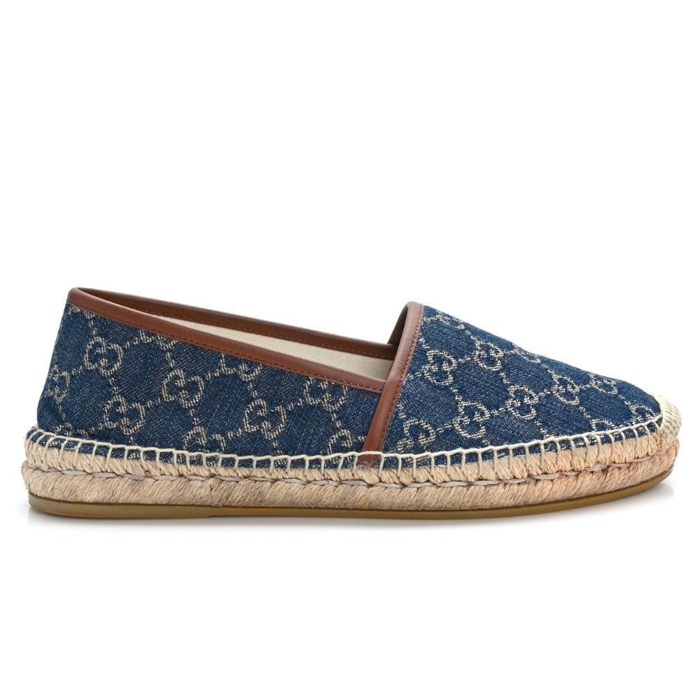 GUCCI Denim GG Monogram Espadrilles 40 Blue Tea Cuir - DUBAI ALL STAR