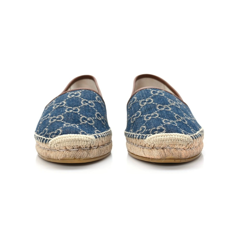 GUCCI Denim GG Monogram Espadrilles 40 Blue Tea Cuir - DUBAI ALL STAR