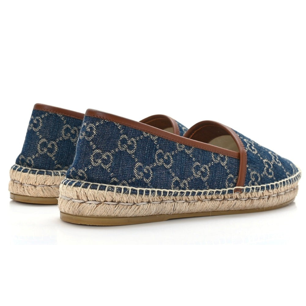 GUCCI Denim GG Monogram Espadrilles 40 Blue Tea Cuir - DUBAI ALL STAR