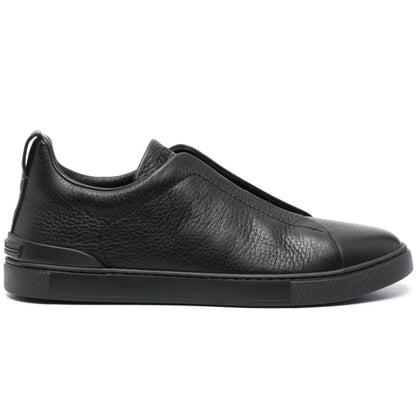 Zegna Triple Stich leather sneakers "Black" - DUBAI ALL STAR