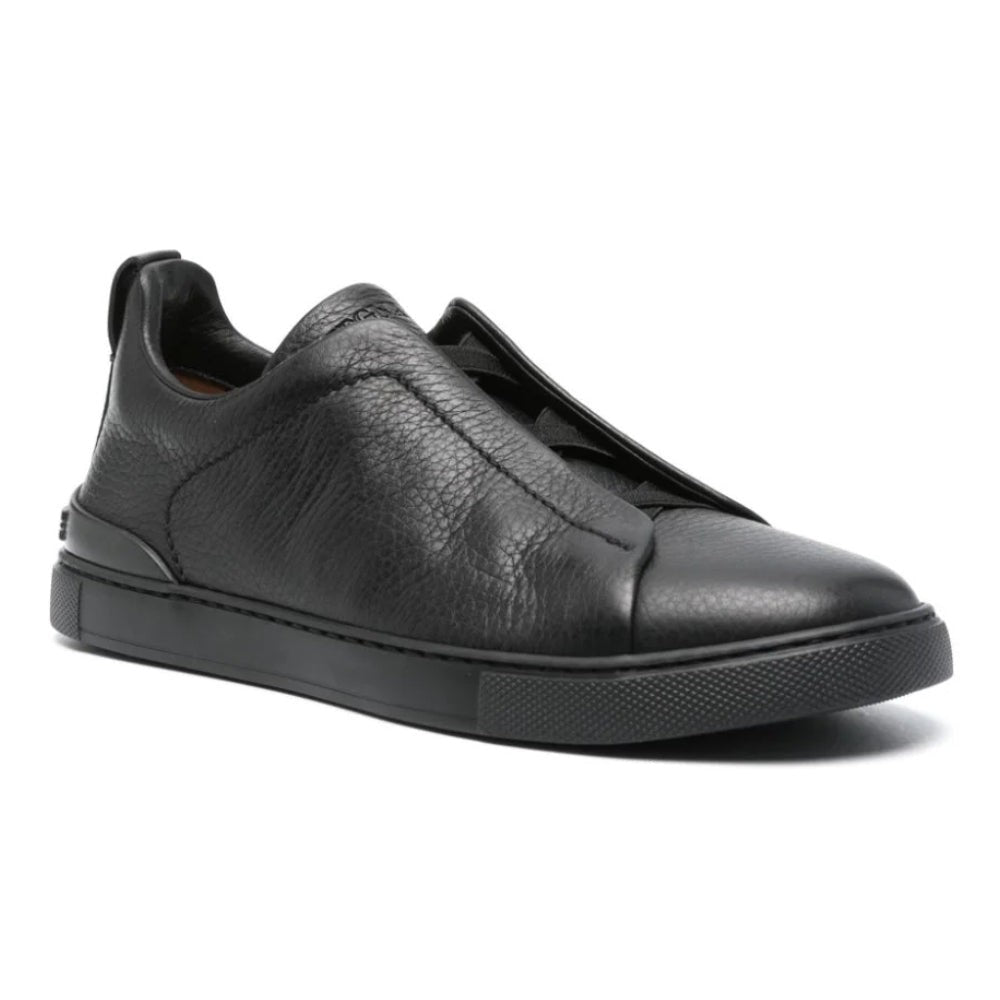 Zegna Triple Stich leather sneakers "Black" - DUBAI ALL STAR