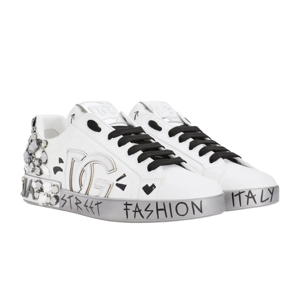 DOLCE & GABBANA  White ‘Portofino’ Sneakers - DUBAI ALL STAR