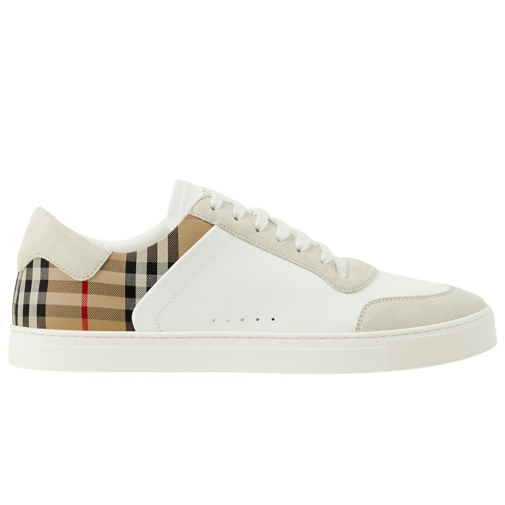 Burberry Check Panelled Sneakers 'Natural White Archive Beige' - DUBAI ALL STAR