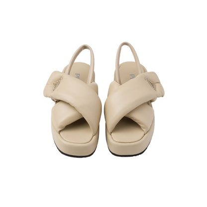 Prada triangle-logo padded sandals "Beige" - DUBAI ALL STAR