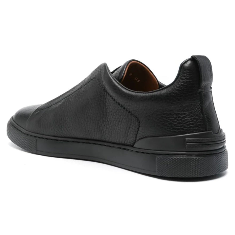 Zegna Triple Stich leather sneakers "Black" - DUBAI ALL STAR