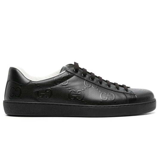 Gucci Ace monogram-embossed sneakers 'Black' - DUBAI ALL STAR