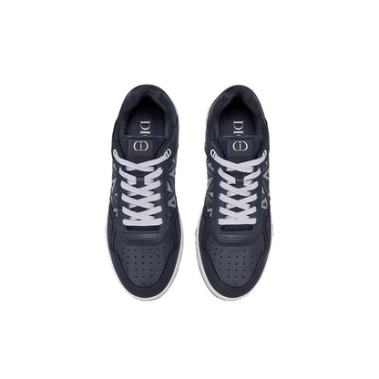 B27 LOW-TOP SNEAKER Navy Blue Smooth Calfskin and CD Diamond Canvas - DUBAI ALL STAR