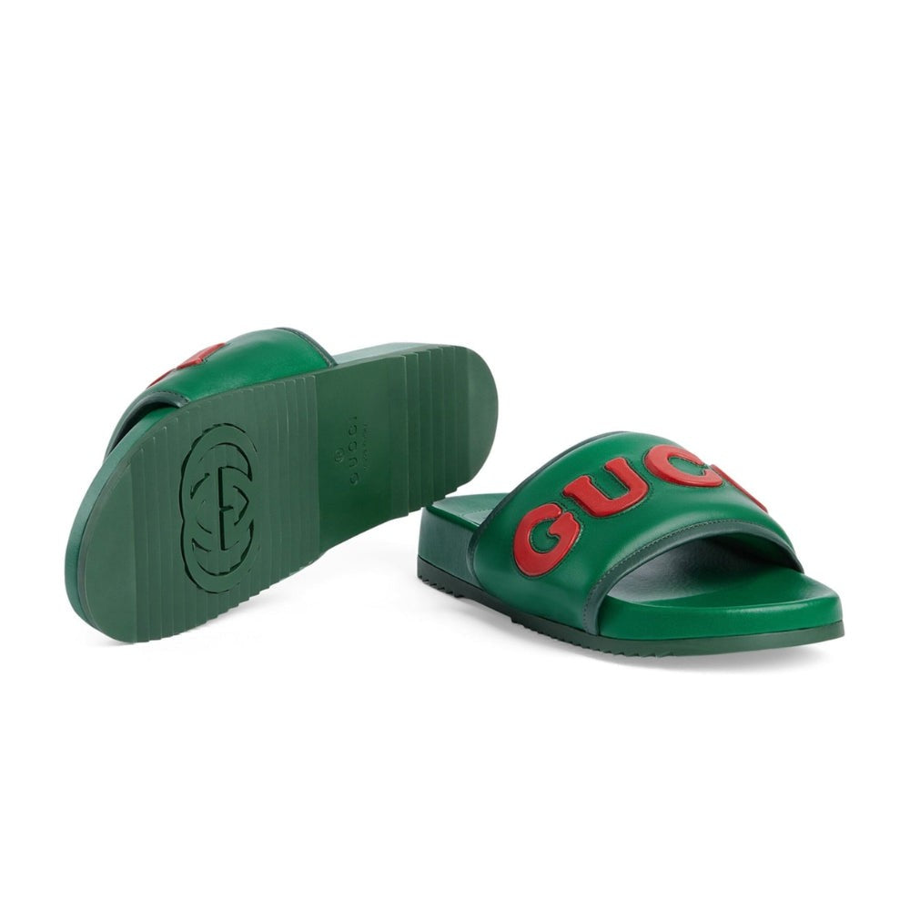 Gucci  Leather Logo Slides - DUBAI ALL STAR