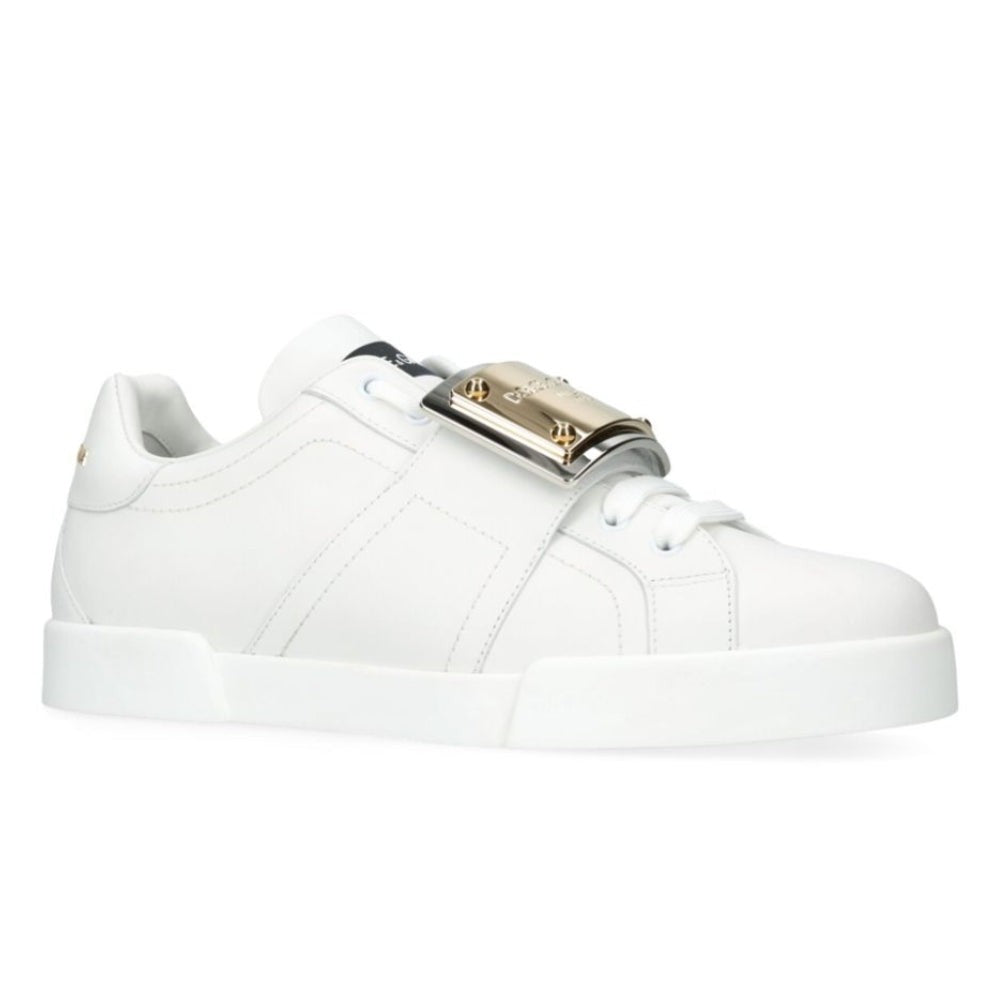 DOLCE & GABBANA  Leather Portofino Buckle "White" - DUBAI ALL STAR