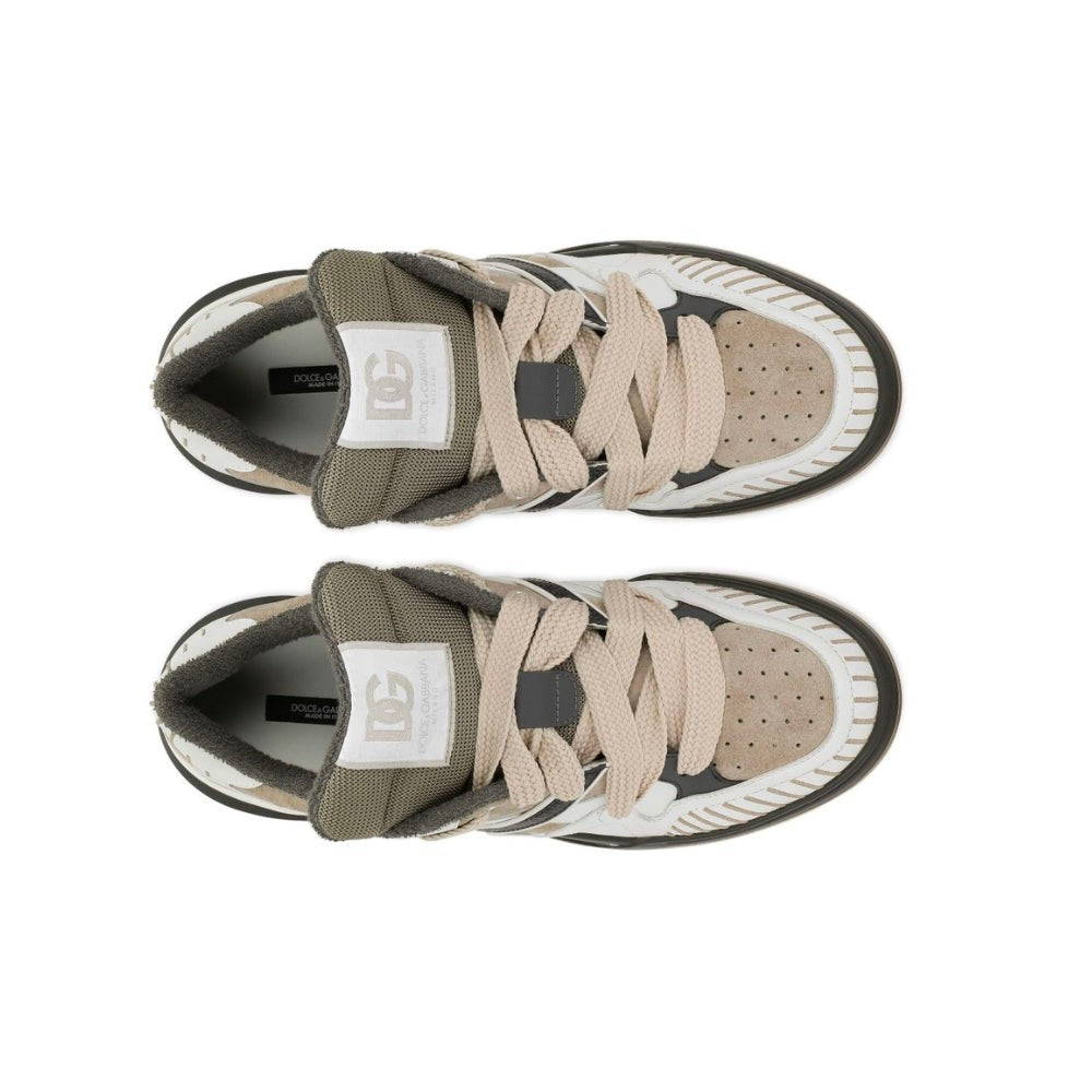 Dolce & Gabbana New Roma panelled 'white/khaki/beige' - DUBAI ALL STAR