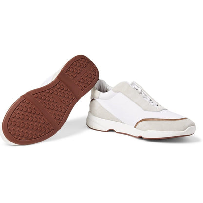 LORO PIANA Modular Walk Aqua Light Leather-trimmed Shell And Suede Sneakers In White - DUBAI ALL STAR