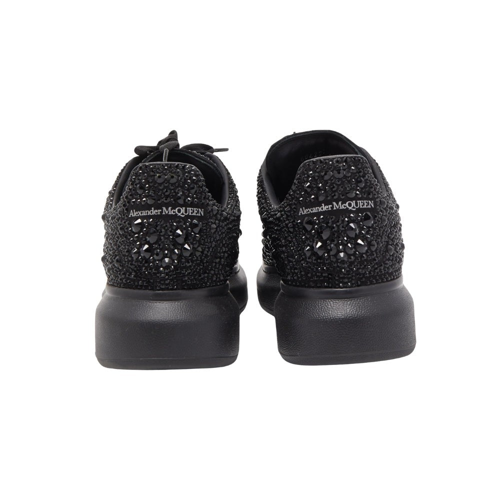 Alexander McQueen oversized Black Crystal Embellished Leather Oversized Sneakers - DUBAI ALL STAR