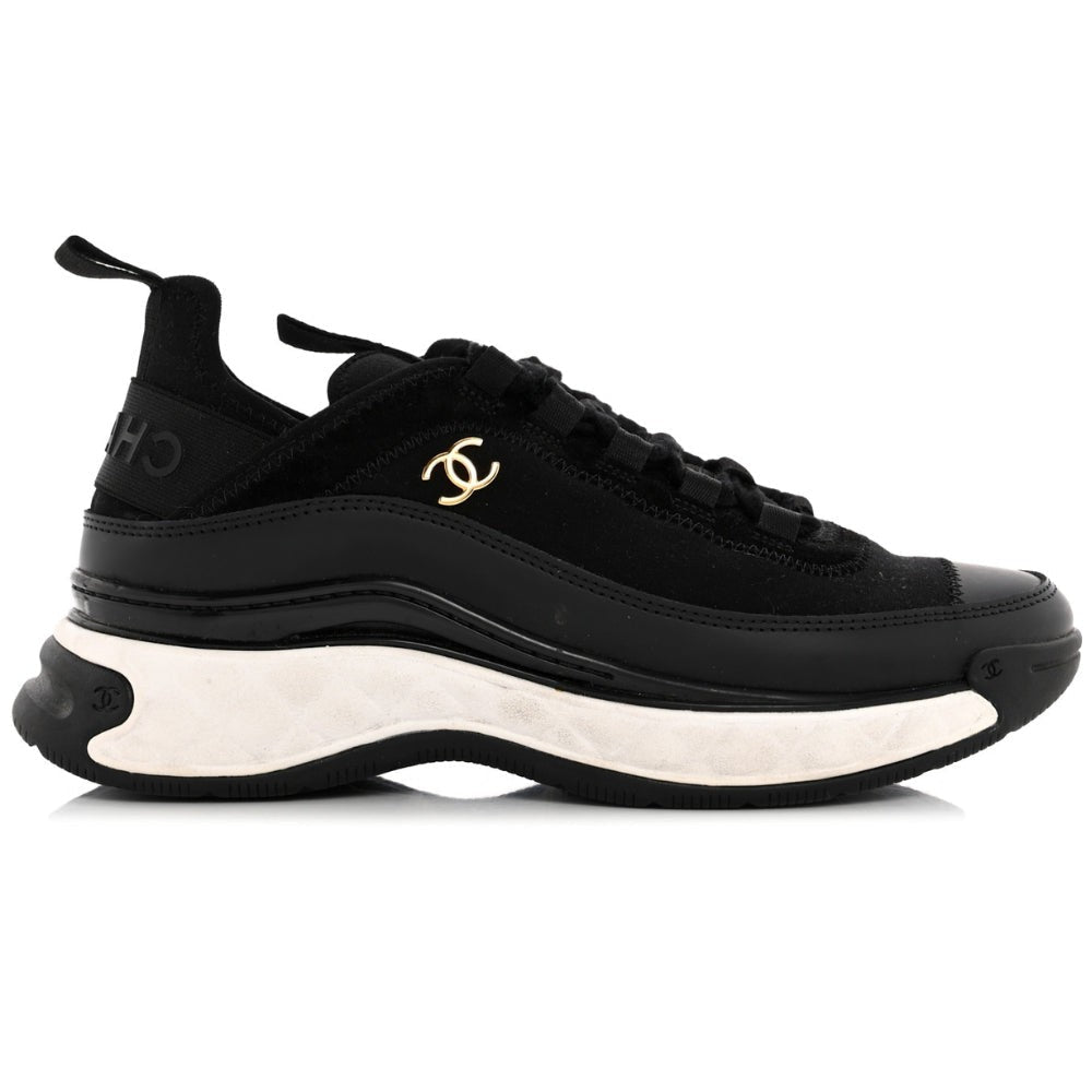 Chanel Velvet Calfskin & Mixed Fibers Sneaker 'Black' - DUBAI ALL STAR