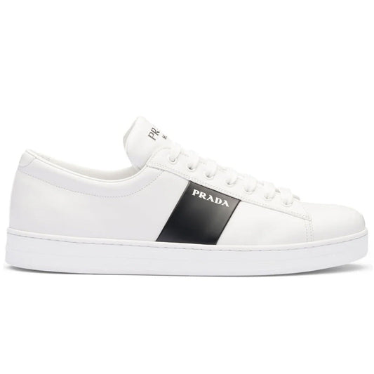 Prada brushed leather sneakers 'White Black' - DUBAI ALL STAR