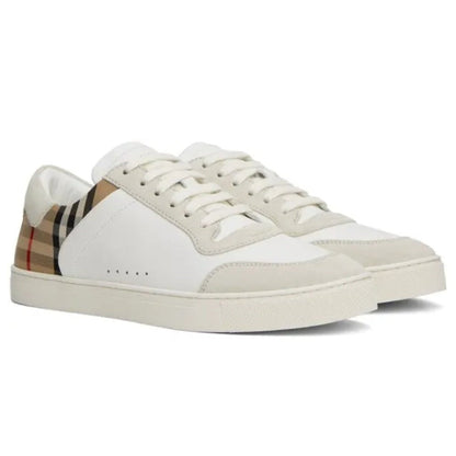 Burberry Check Panelled Sneakers 'Natural White Archive Beige' - DUBAI ALL STAR