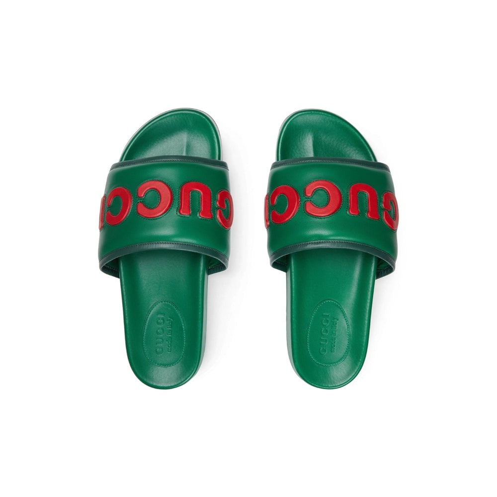 Gucci  Leather Logo Slides - DUBAI ALL STAR