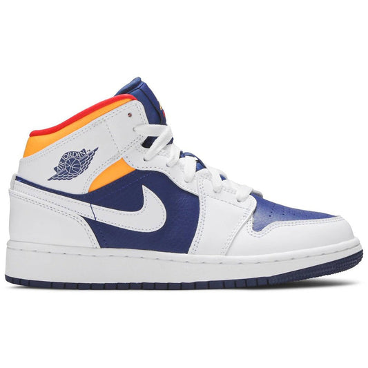 Air Jordan 1 Mid GS 'White Deep Royal Blue' - DUBAI ALL STAR