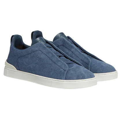 حذاء رياضي Zegna Blue Canvas Triple Stitch™