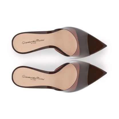 Gianvito Rossi Elle 85mm point-toe mules "Brown" - DUBAI ALL STAR