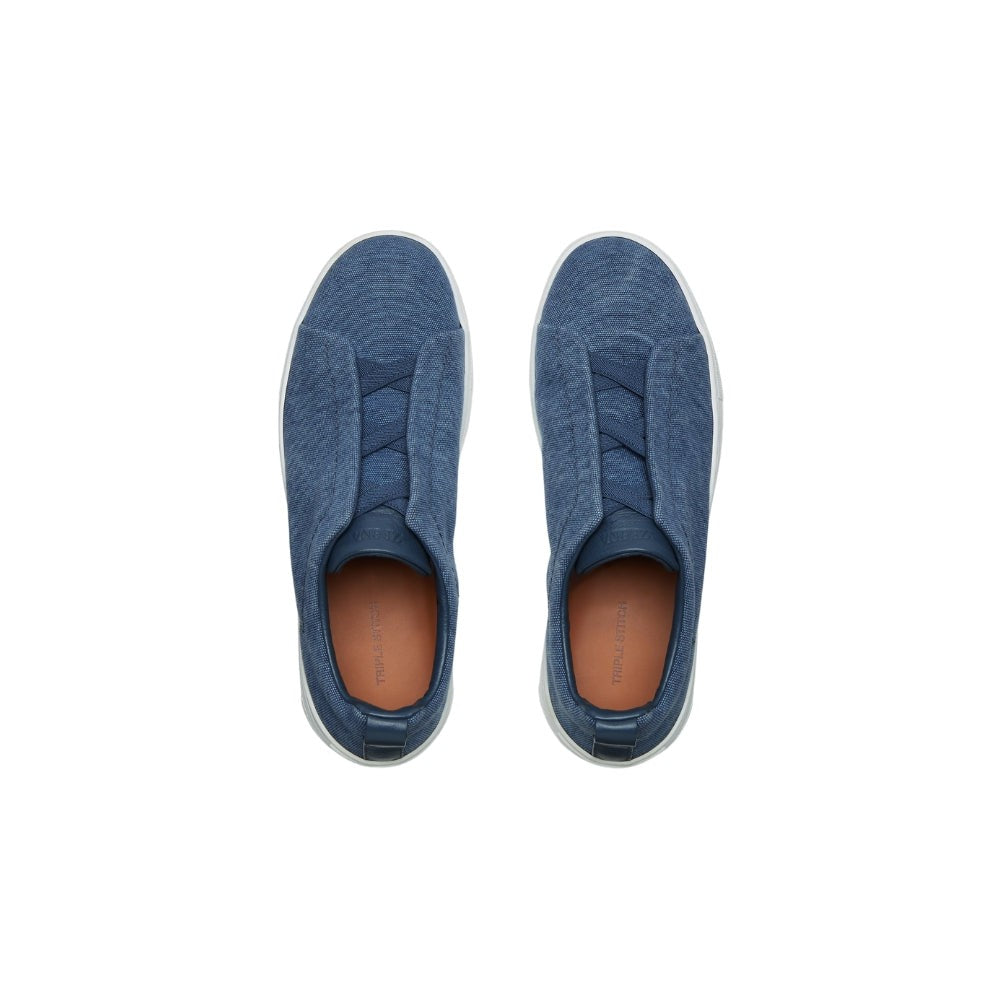 حذاء رياضي Zegna Blue Canvas Triple Stitch™