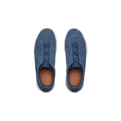 حذاء رياضي Zegna Blue Canvas Triple Stitch™