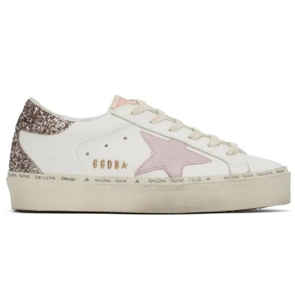 Golden Goose Hi Star 'White Antique Pink Glitter' - DUBAI ALL STAR