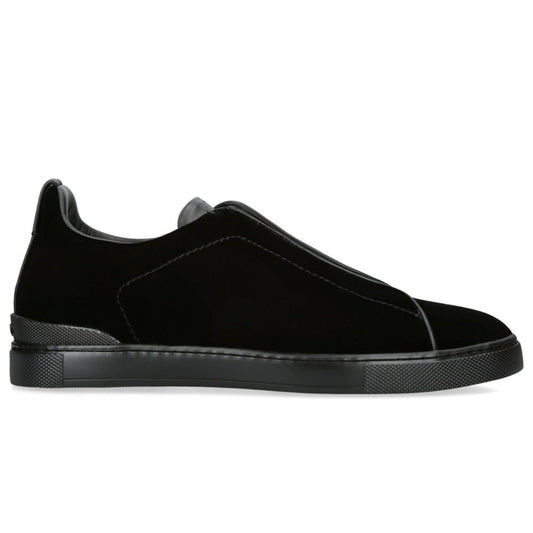 ZEGNA  Velvet Triple Stitch Sneakers "Black" - DUBAI ALL STAR