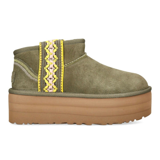 UGG Classic Ultra Mini Braid Boots 'Green' - DUBAI ALL STAR